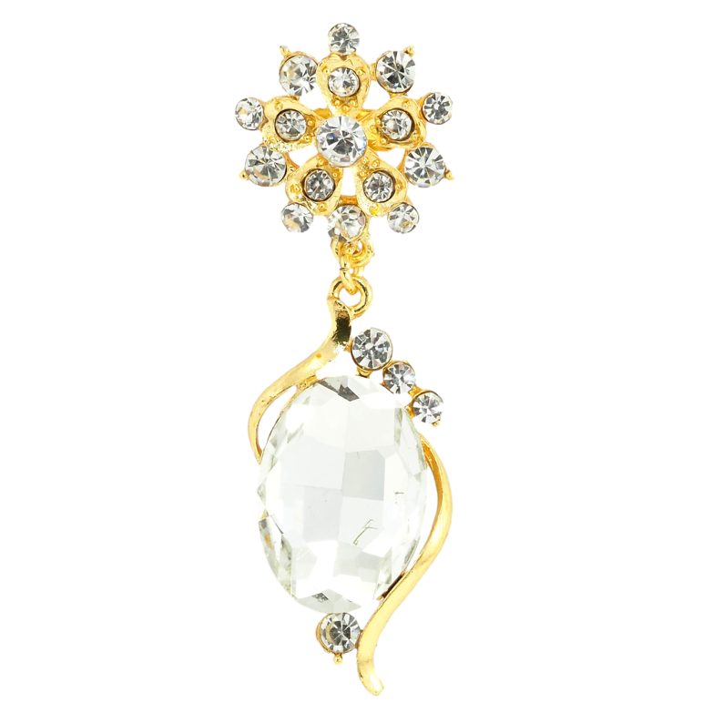 Брошка Квіткова підвіска з великим кристалом фото №1 Брошка Квіткова підвіска з великим кристалом фото №1