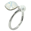 Кольцо Xuping цвет Родий с кр-ми Swarovski Кристалл White Opal с жемчужиной, ø 10мм и 6мм фото №2