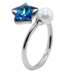 Кольцо Xuping цвет Родий с кр-ми Swarovski Кристальная звезда Capri Blue с жемчужиной фото №2 Кольцо Xuping цвет Родий с кр-ми Swarovski Кристальная звезда Capri Blue с жемчужиной фото №2