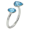 Каблучка Xuping колір Родій з кр-ми Swarovski Два кристали Aquamarine фото №2 Каблучка Xuping колір Родій з кр-ми Swarovski Два кристали Aquamarine фото №2