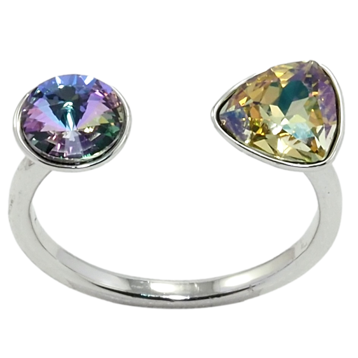 Кольцо Xuping цвет Родий с кр-ми Swarovski Два кристалла Paradise Shine и Luminous Green фото №25 Кольцо Xuping цвет Родий с кр-ми Swarovski Два кристалла Paradise Shine и Luminous Green фото №25