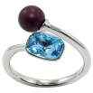 Каблучка Xuping колір Родій з кр-ми Swarovski "Кристал Aquamarine з кулькою, ø 6мм, 6х8мм" фото №2 Каблучка Xuping колір Родій з кр-ми Swarovski "Кристал Aquamarine з кулькою, ø 6мм, 6х8мм" фото №2
