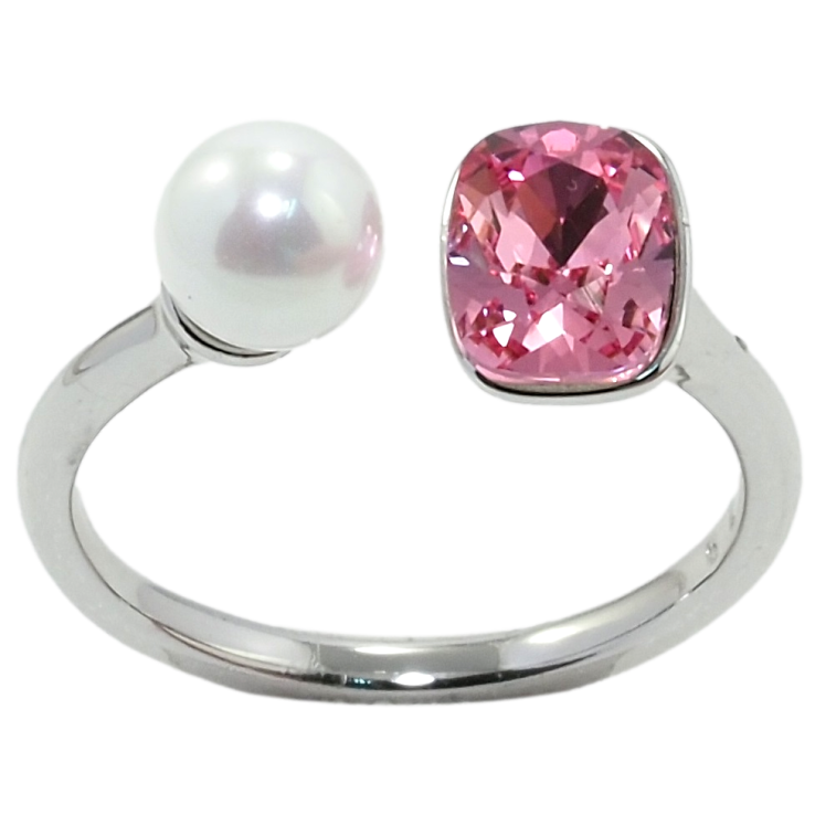 Кольцо Xuping цвет Родий с кр-ми Swarovski Кристалл Rose с жемчугом, ø 6мм, 6х8мм фото №15 Кольцо Xuping цвет Родий с кр-ми Swarovski Кристалл Rose с жемчугом, ø 6мм, 6х8мм фото №15