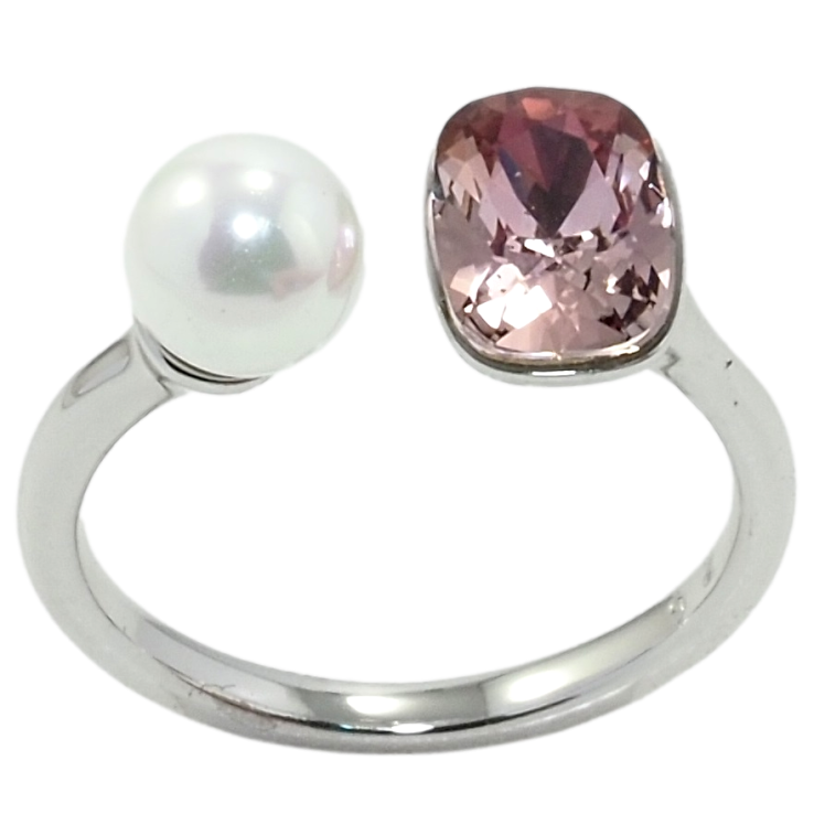 Кольцо Xuping цвет Родий с кр-ми Swarovski Кристалл Light Amethyst с жемчугом, ø 6мм, 6х8мм фото №20 Кольцо Xuping цвет Родий с кр-ми Swarovski Кристалл Light Amethyst с жемчугом, ø 6мм, 6х8мм фото №20