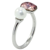 Кольцо Xuping цвет Родий с кр-ми Swarovski Кристалл Light Amethyst с жемчугом, ø 6мм, 6х8мм фото №2 Кольцо Xuping цвет Родий с кр-ми Swarovski Кристалл Light Amethyst с жемчугом, ø 6мм, 6х8мм фото №2