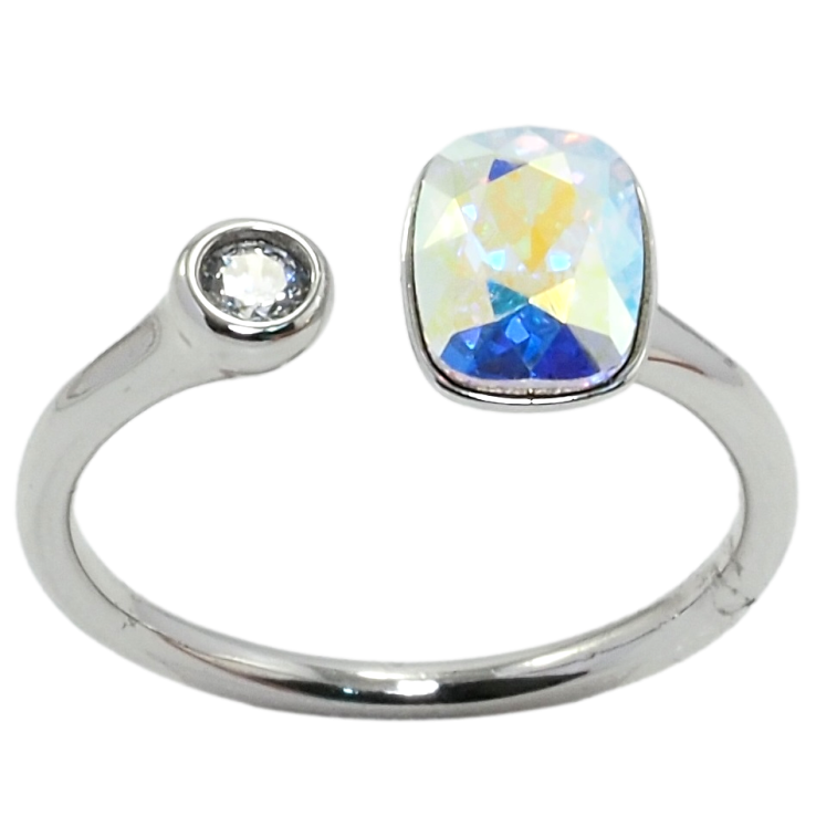 Кольцо Xuping цвет Родий с кр-ми Swarovski Кристалл АВ с кристаллом фото №8 Кольцо Xuping цвет Родий с кр-ми Swarovski Кристалл АВ с кристаллом фото №8