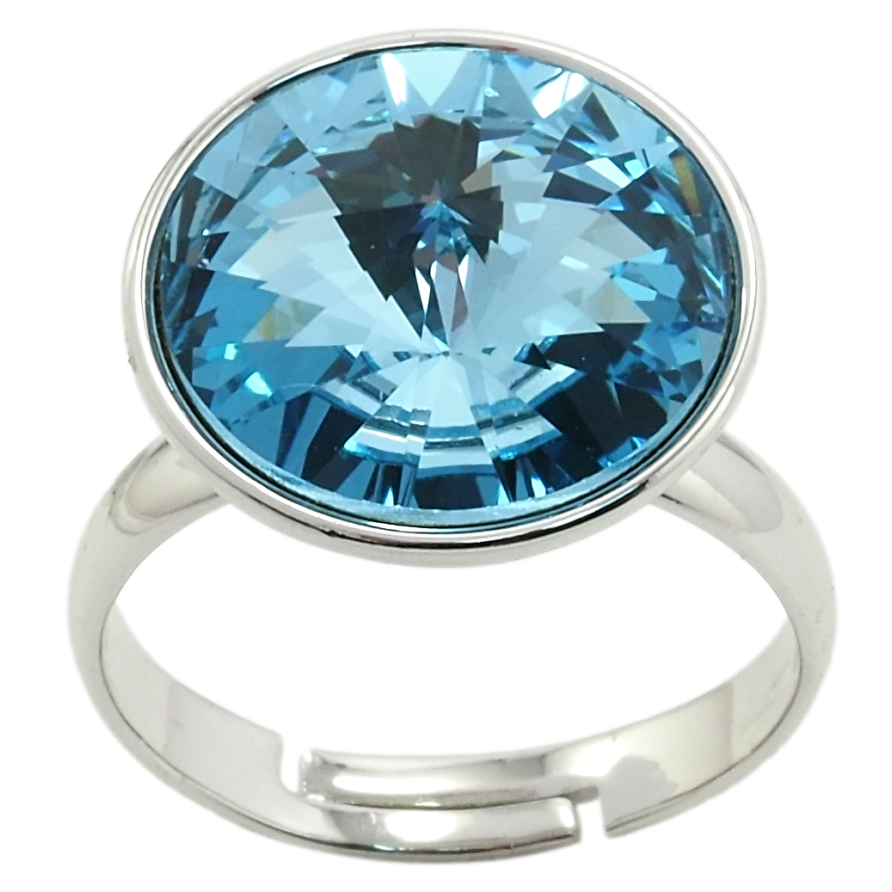Кольцо Xuping цвет Родий с кр-ми Swarovski Кристалл Aquamarine ø 16мм фото №1 Кольцо Xuping цвет Родий с кр-ми Swarovski Кристалл Aquamarine ø 16мм фото №1