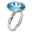 Кольцо Xuping цвет Родий с кр-ми Swarovski Кристалл Aquamarine ø 16мм фото №2 Кольцо Xuping цвет Родий с кр-ми Swarovski Кристалл Aquamarine ø 16мм фото №2