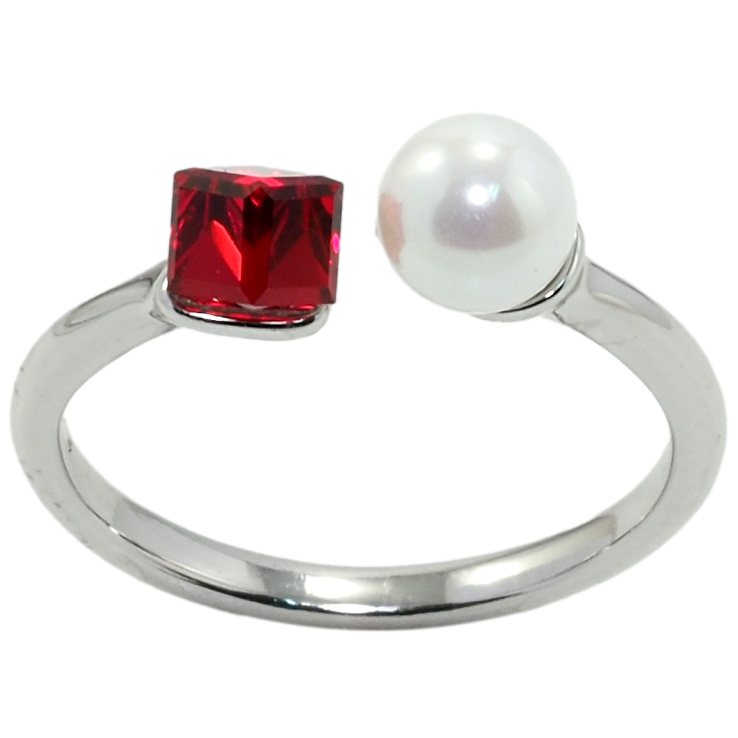 Кольцо Xuping цвет Родий с кр-ми Swarovski Кристальный кубик Siam с жемчугом, ø 6мм, 4х4мм фото №16 Кольцо Xuping цвет Родий с кр-ми Swarovski Кристальный кубик Siam с жемчугом, ø 6мм, 4х4мм фото №16