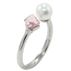 Кольцо Xuping цвет Родий с кр-ми Swarovski Кристальный кубик Rose с жемчугом, ø 6мм, 4х4мм фото №2 Кольцо Xuping цвет Родий с кр-ми Swarovski Кристальный кубик Rose с жемчугом, ø 6мм, 4х4мм фото №2