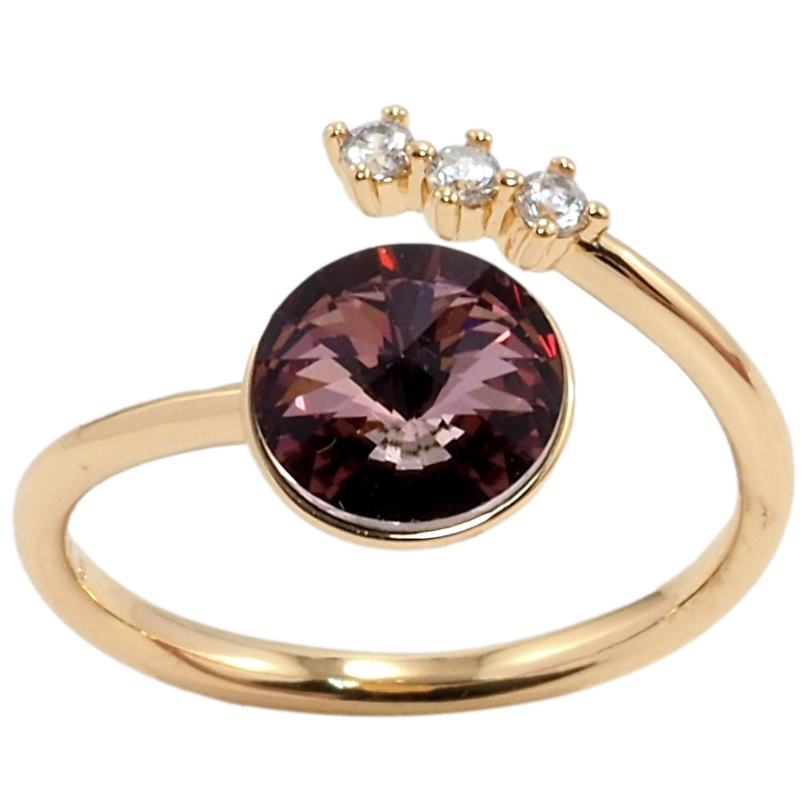 Кольцо Xuping цвет 18K с кр-ми Swarovski Кристалл Burgundy фото №1