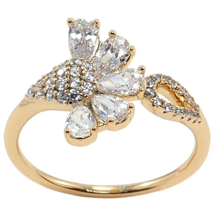 Каблучка Xuping Позолота 18K Кристальна квітка фото №18 Каблучка Xuping Позолота 18K Кристальна квітка фото №18