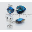 Сережки Xuping колір Родій з кристалами Swarovski пусети Кристали Capri Blue фото №2
