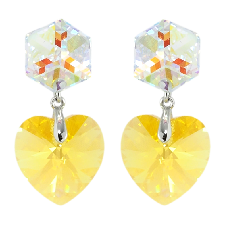 Сережки Xuping колір Родій з кристалами Swarovski пусети Кристали Shimmer та Sunshine DeLite фото №1 Сережки Xuping колір Родій з кристалами Swarovski пусети Кристали Shimmer та Sunshine DeLite фото №1