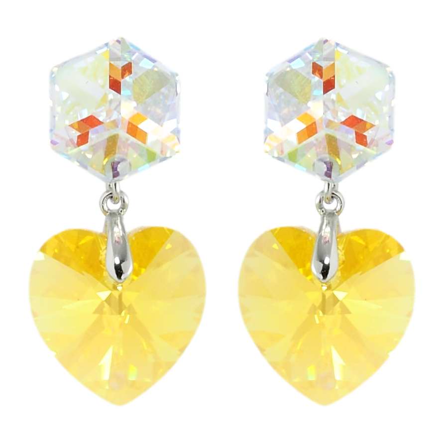 Сережки Xuping колір Родій з кристалами Swarovski пусети Кристали Shimmer та Sunshine DeLite фото №1 Сережки Xuping колір Родій з кристалами Swarovski пусети Кристали Shimmer та Sunshine DeLite фото №1