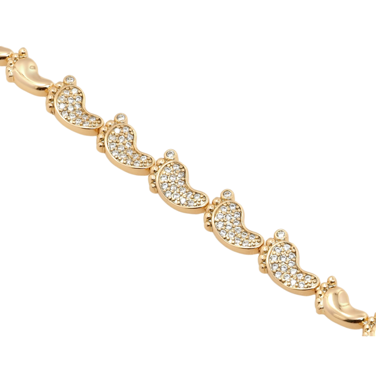 Браслет Xuping Позолота 18K Дитяча ніжка з цирконієм довжина 19см х 6-8мм фото №14