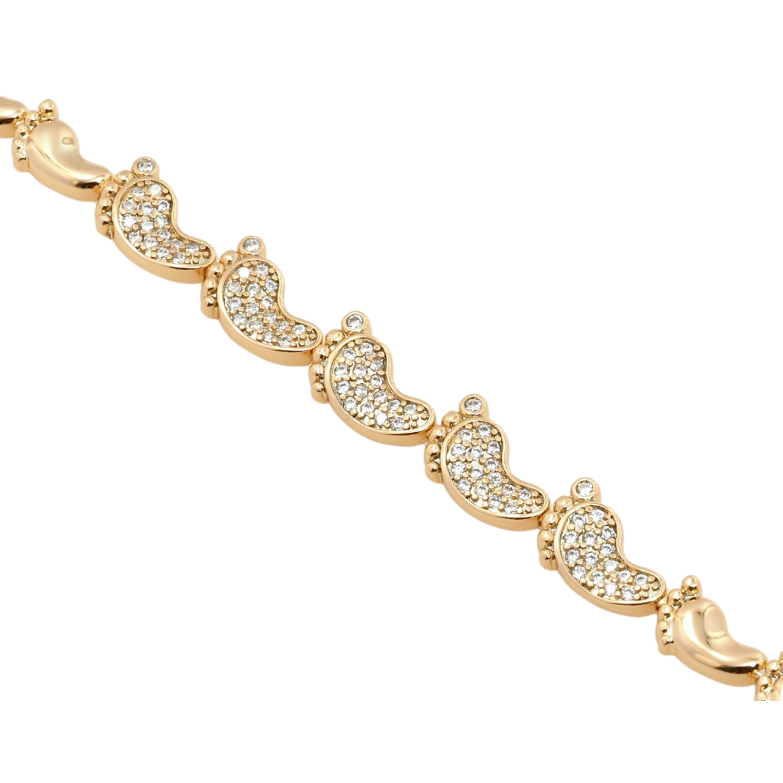 Браслет Xuping Позолота 18K Дитяча ніжка з цирконієм довжина 19см х 6-8мм фото №1