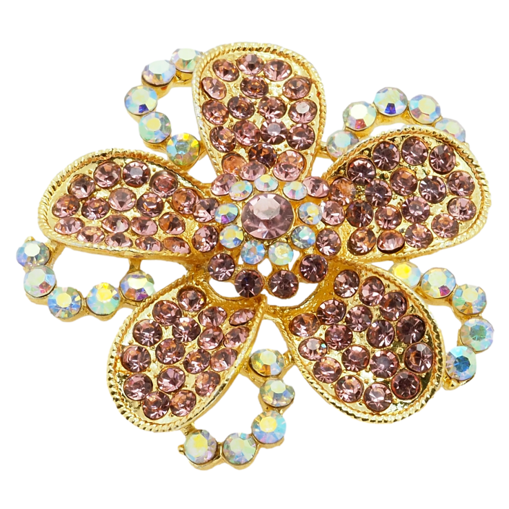 Брошь Цветок с розовыми стразами фото №19 Брошь Цветок с розовыми стразами фото №19