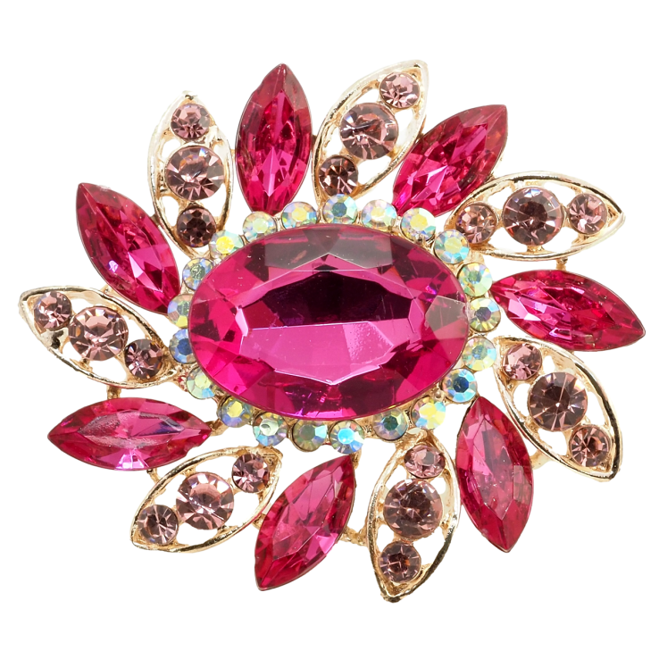 Брошь Цветок с розовыми стразами фото №16 Брошь Цветок с розовыми стразами фото №16
