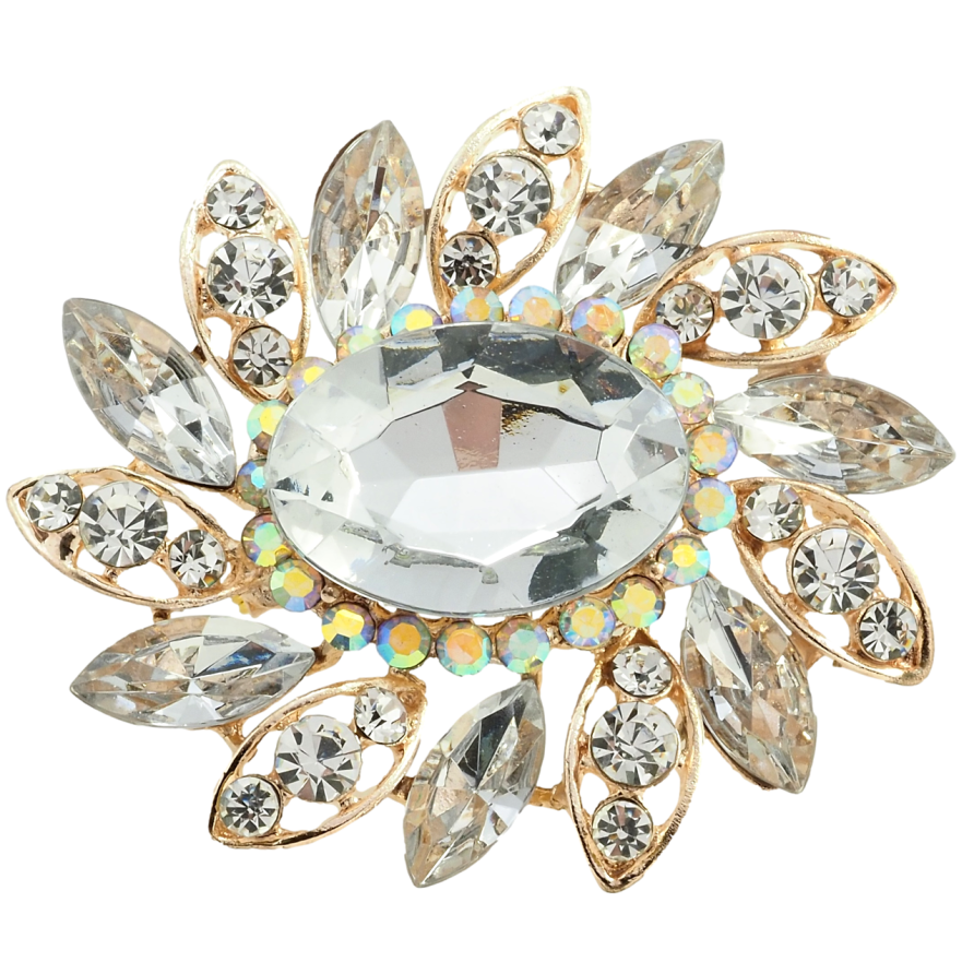 Брошь Цветок с стразами фото №1