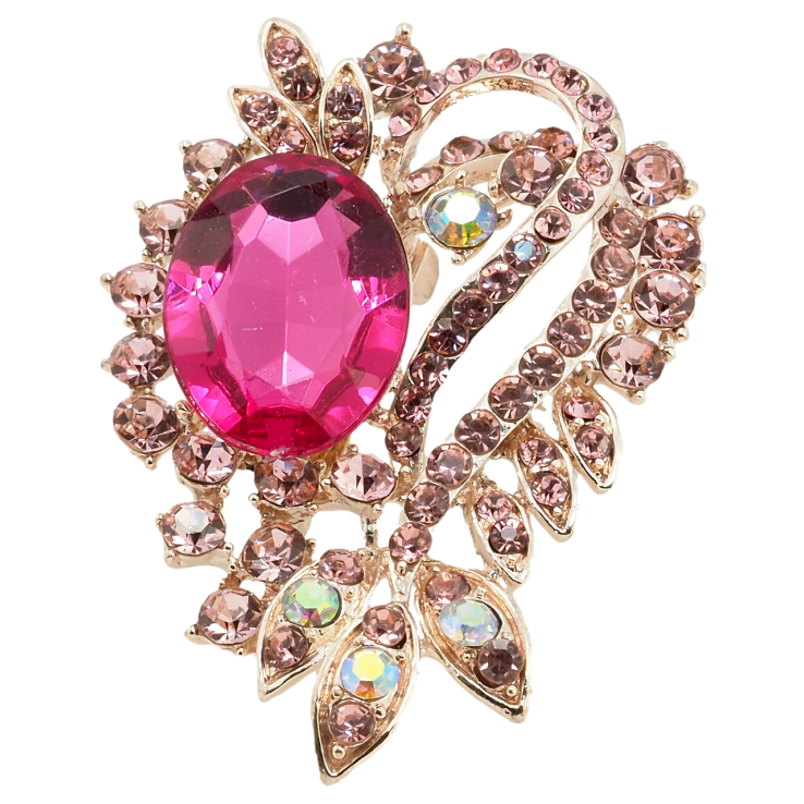 Брошка Композиція з рожевими стразами фото №6 Брошка Композиція з рожевими стразами фото №6