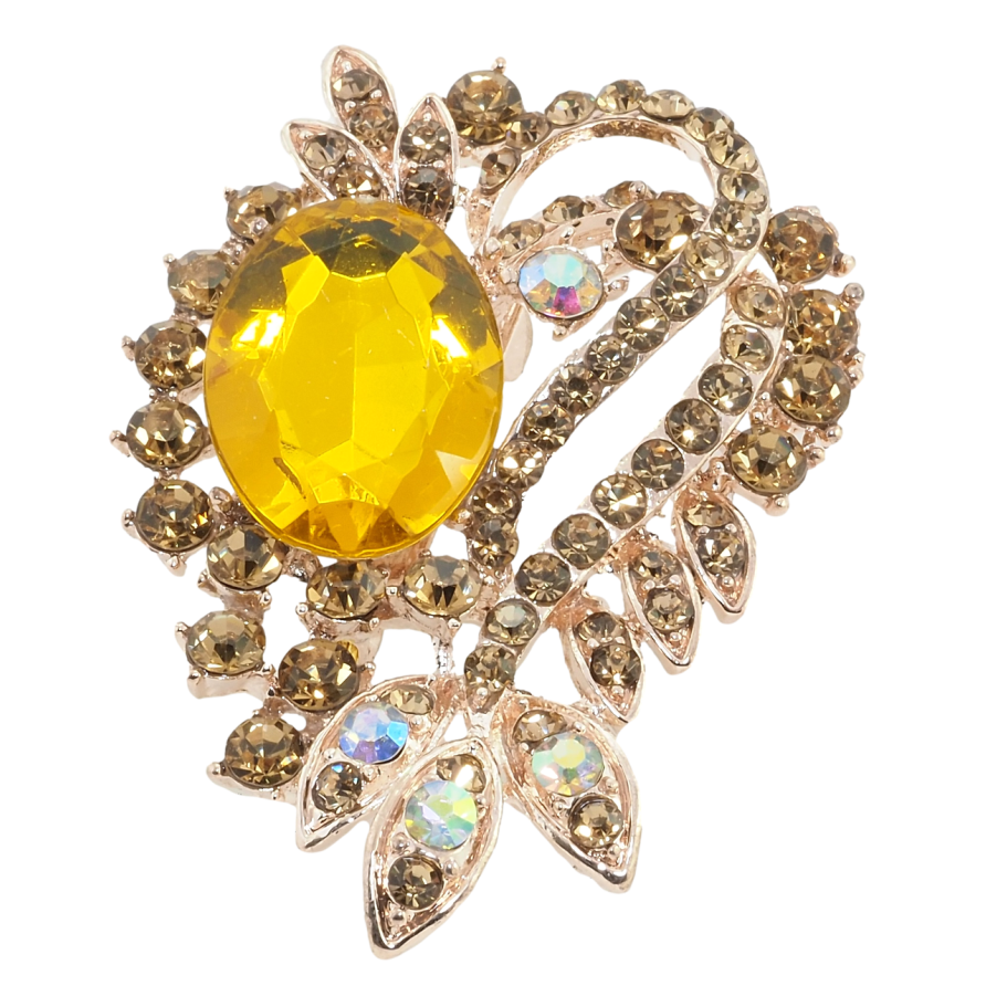 Брошка Композиція із золотистими стразами фото №1 Брошка Композиція із золотистими стразами фото №1