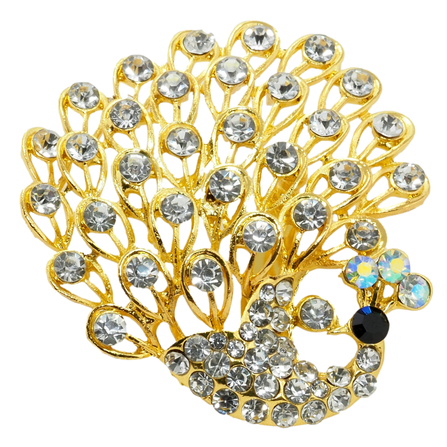 Брошка Павич зі стразами фото №1 Брошка Павич зі стразами фото №1