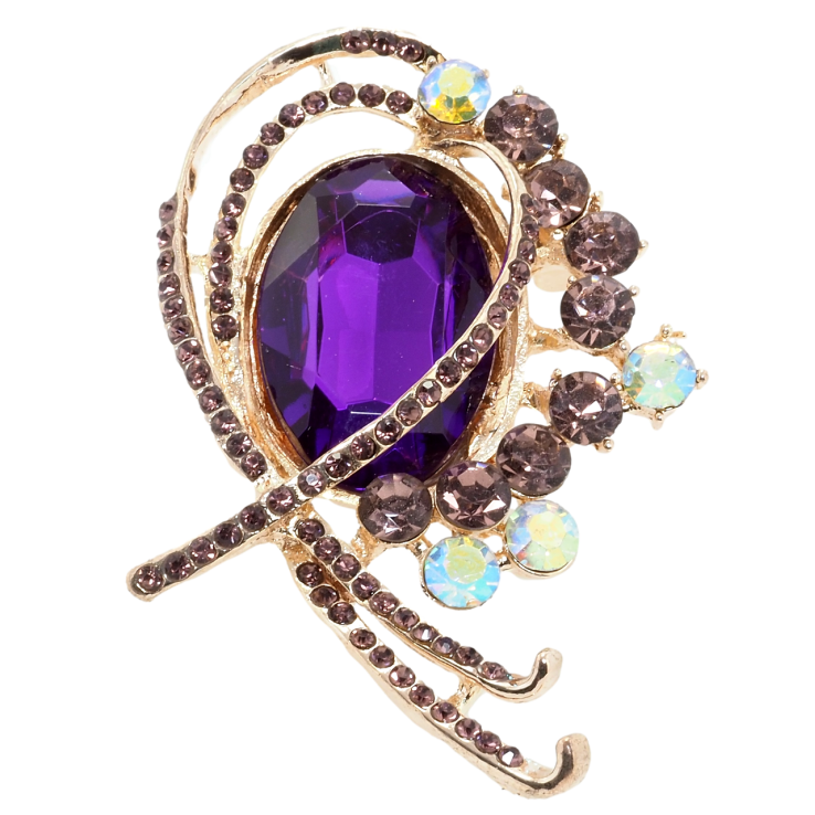 Брошка Орнамент із бузковими стразами фото №7 Брошка Орнамент із бузковими стразами фото №7