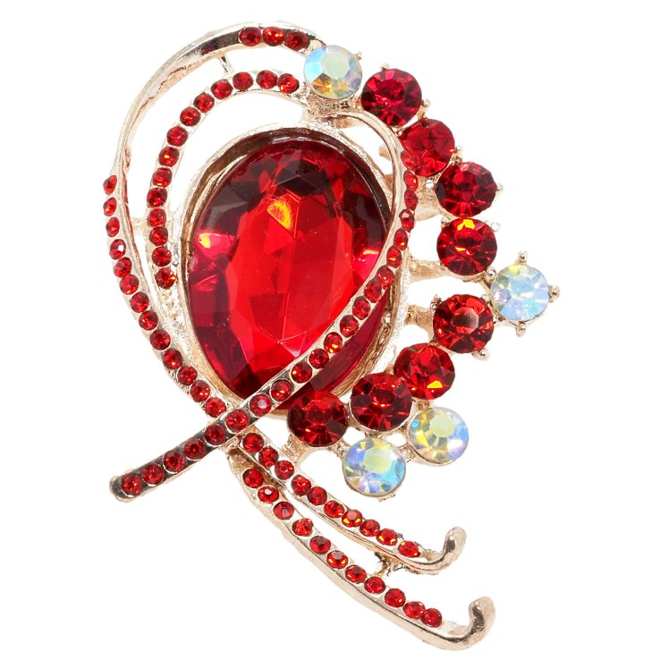 Брошка Орнамент із червоними стразами фото №23 Брошка Орнамент із червоними стразами фото №23