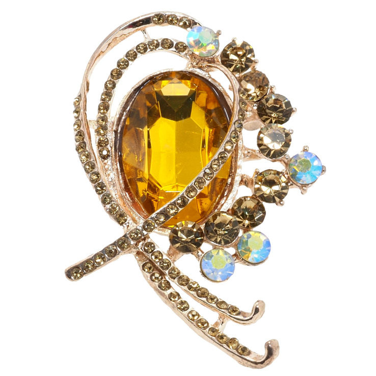 Брошка Орнамент із золотистими стразами фото №17 Брошка Орнамент із золотистими стразами фото №17