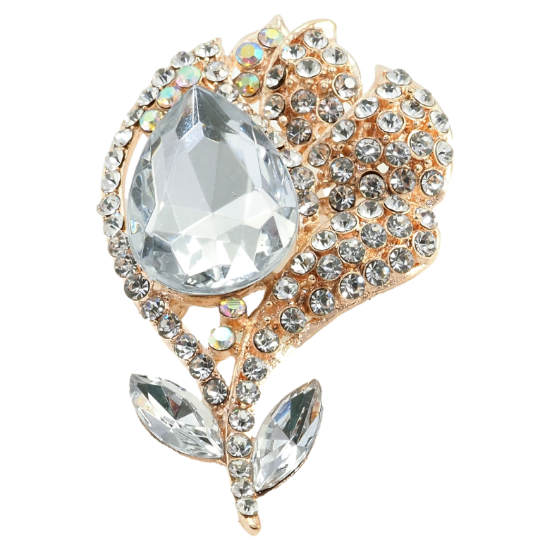 Брошка Квітка зі стразами фото №1