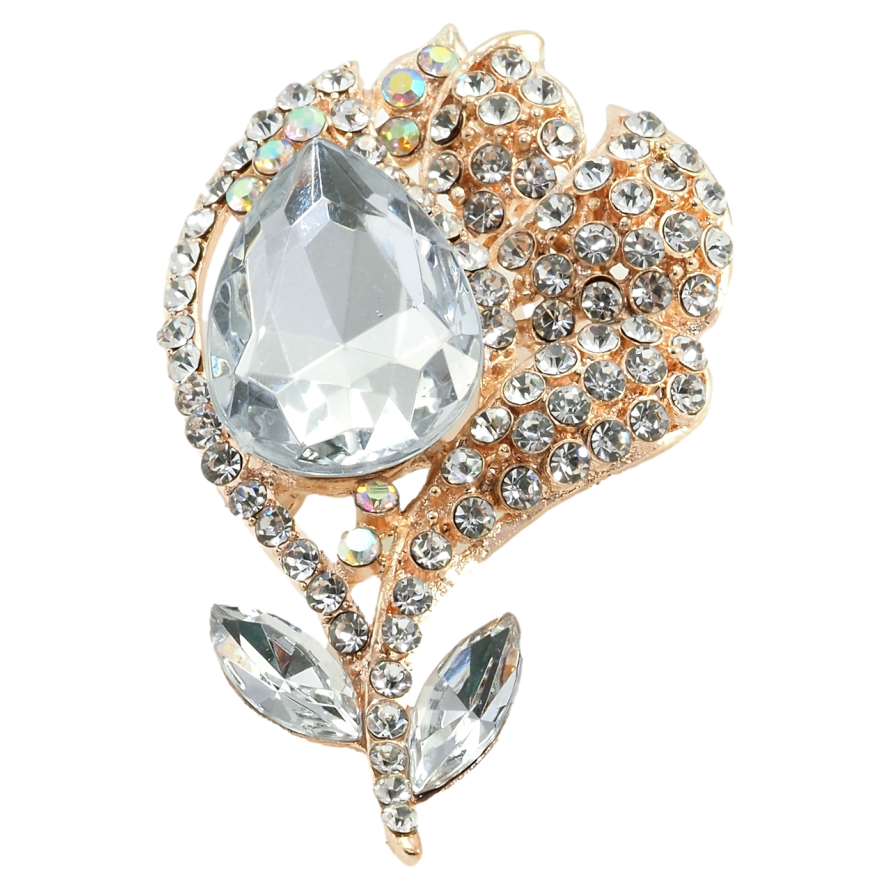 Брошка Квітка зі стразами фото №1 Брошка Квітка зі стразами фото №1