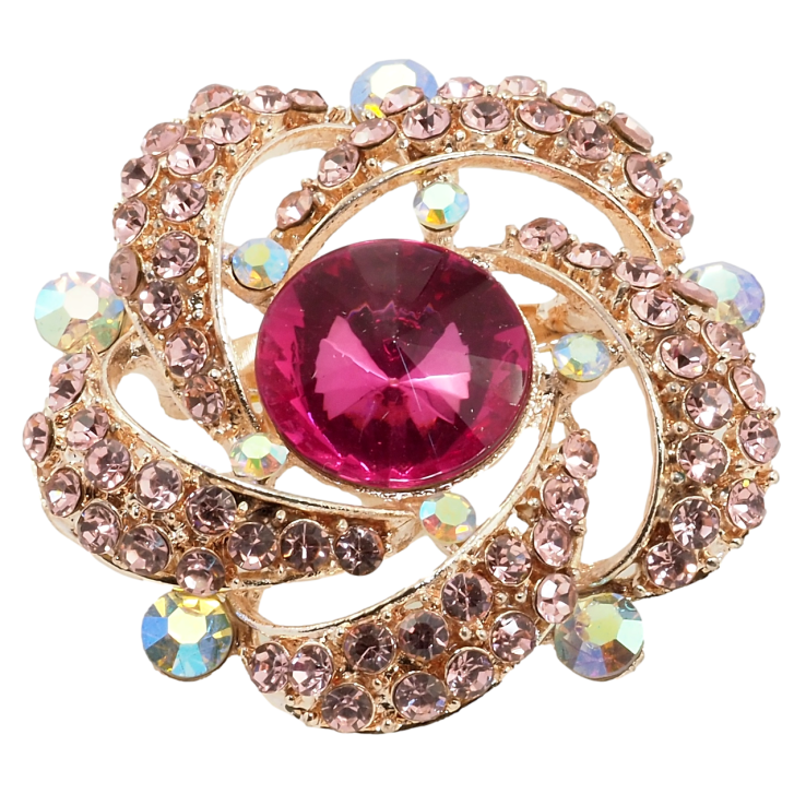 Брошь Цветок с розовыми стразами фото №22 Брошь Цветок с розовыми стразами фото №22