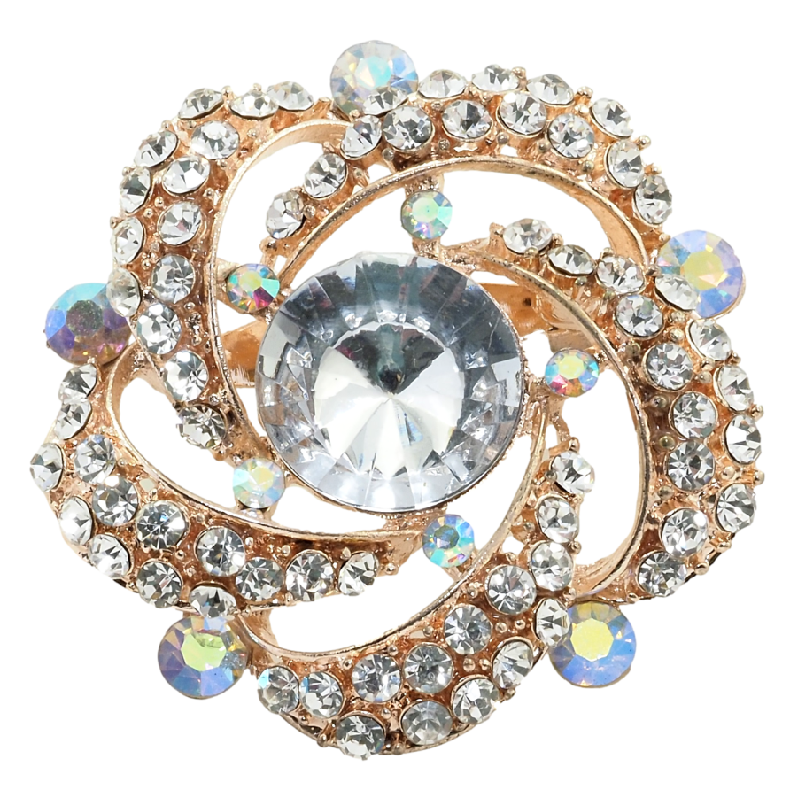 Брошка Квітка зі стразами фото №1 Брошка Квітка зі стразами фото №1