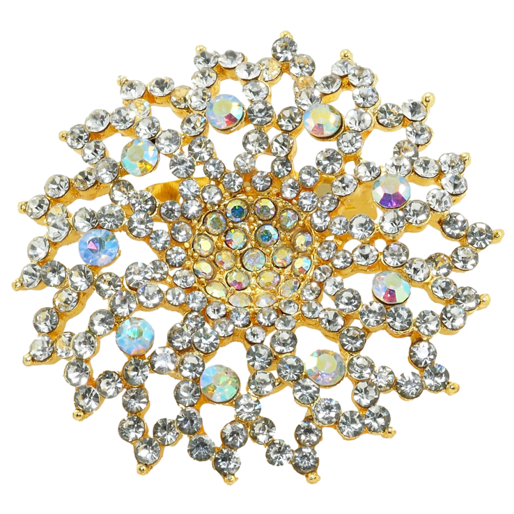 Брошка Квітка з райдужними стразами фото №11 Брошка Квітка з райдужними стразами фото №11