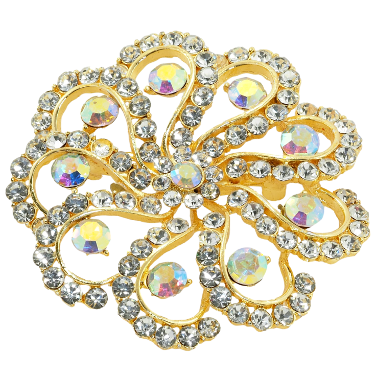 Брошка Квітка з райдужними стразами фото №12 Брошка Квітка з райдужними стразами фото №12