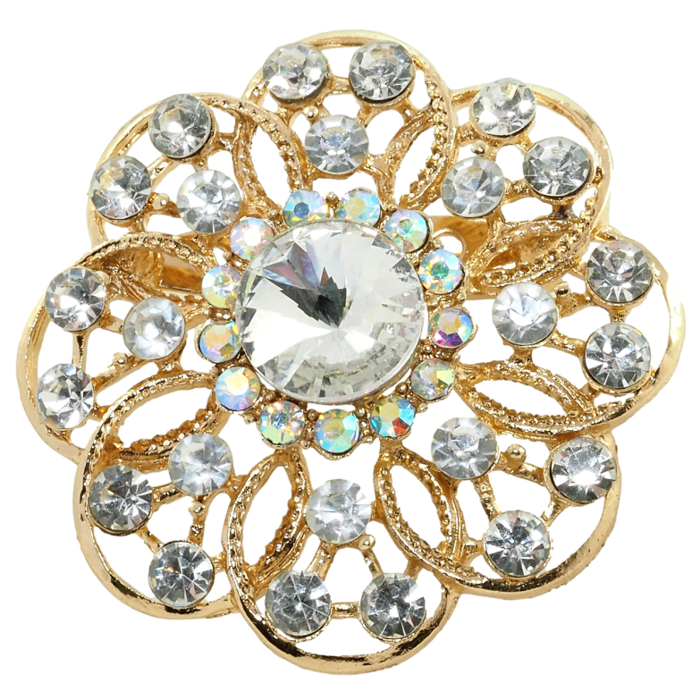 Брошка Квітка зі стразами фото №1 Брошка Квітка зі стразами фото №1