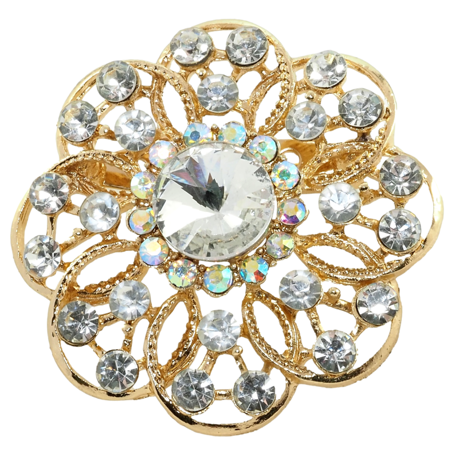 Брошка Квітка зі стразами фото №1 Брошка Квітка зі стразами фото №1