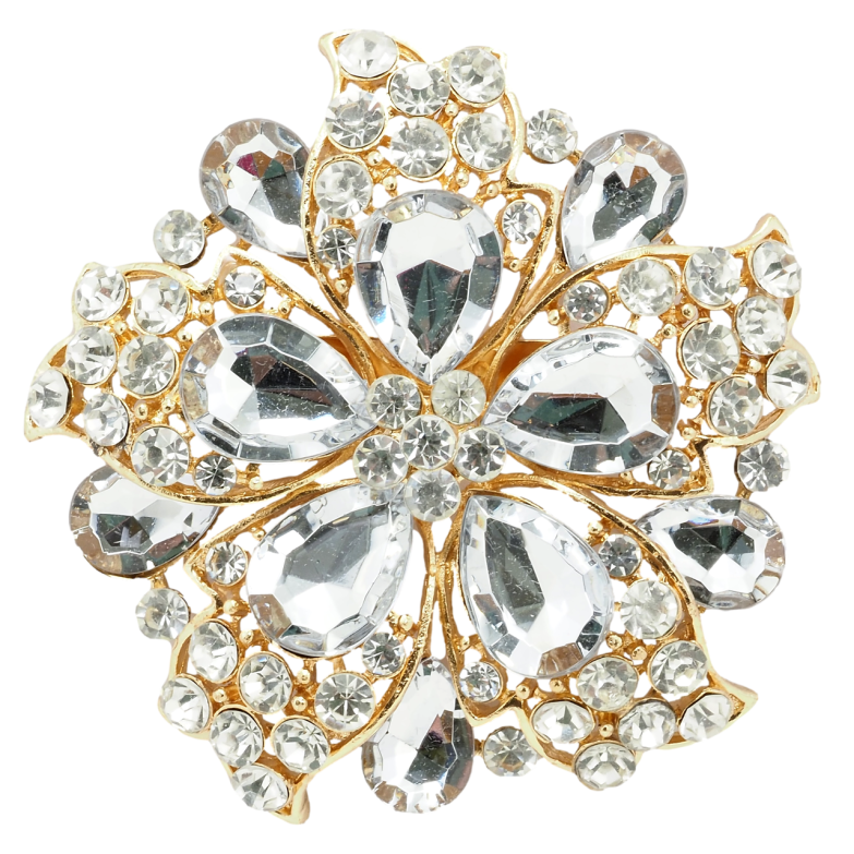 Брошка Квітка зі стразами фото №1 Брошка Квітка зі стразами фото №1