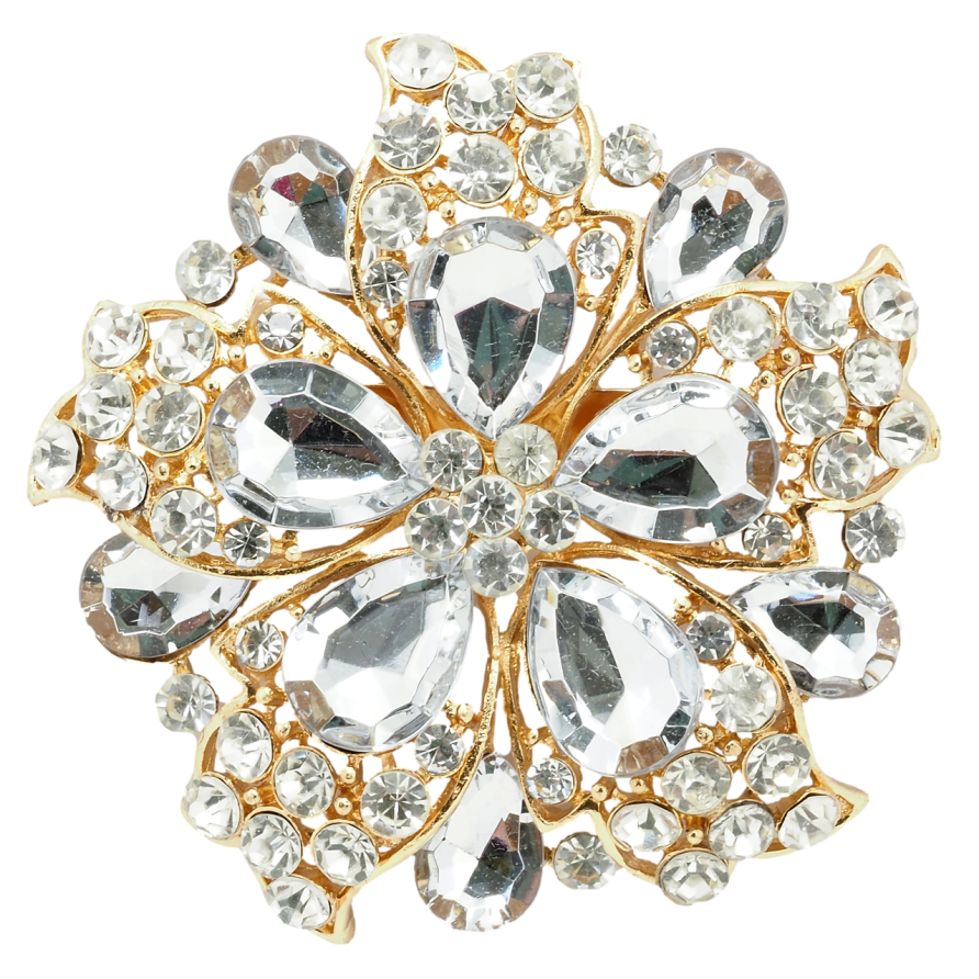 Брошка Квітка зі стразами фото №1 Брошка Квітка зі стразами фото №1