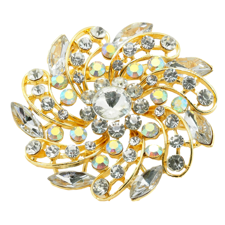 Брошка Квітка зі стразами фото №1 Брошка Квітка зі стразами фото №1