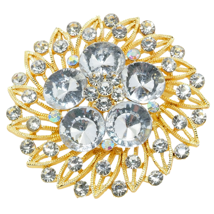 Брошка Декоративна квітка зі стразами фото №3 Брошка Декоративна квітка зі стразами фото №3