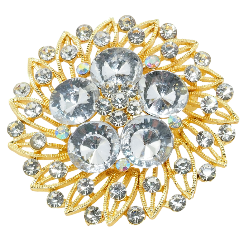 Брошь Декоративный цветок со стразами фото №1