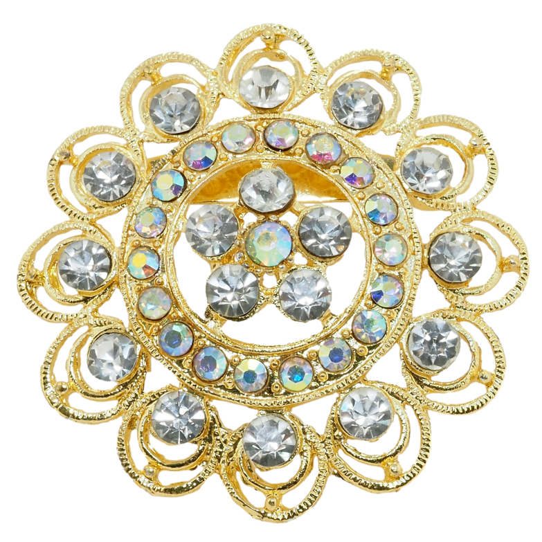 Брошь Декоративный цветок со стразами фото №1