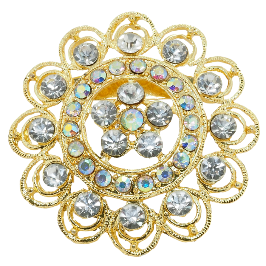 Брошь Декоративный цветок со стразами фото №1