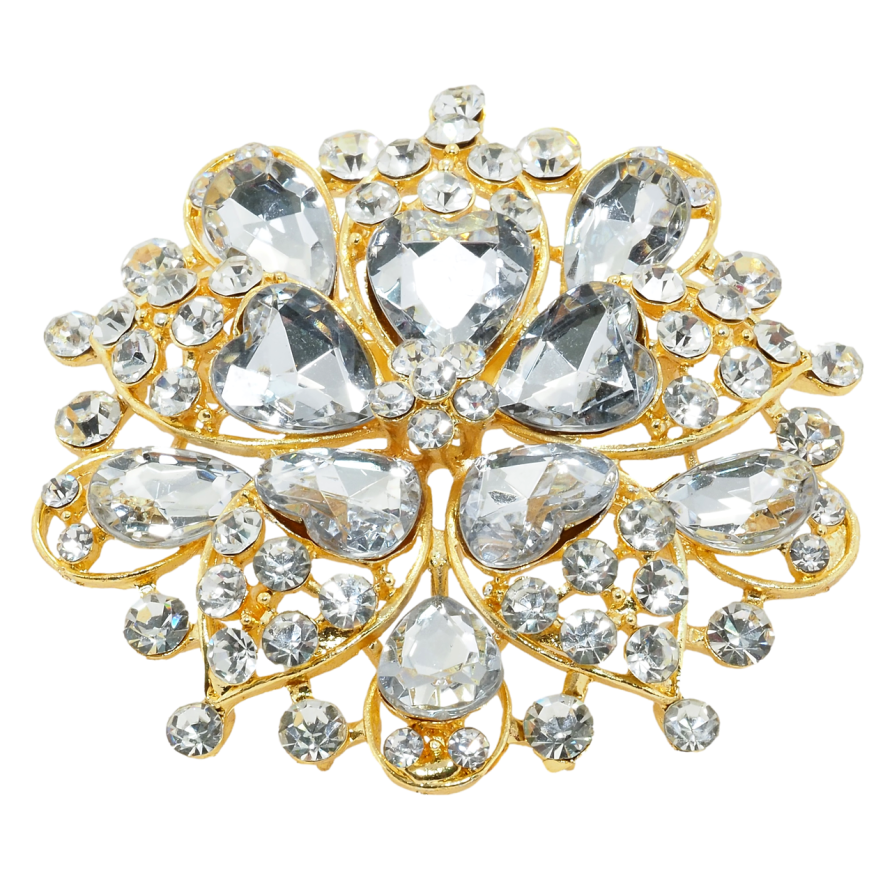 Брошь Декоративный цветок со стразами фото №1