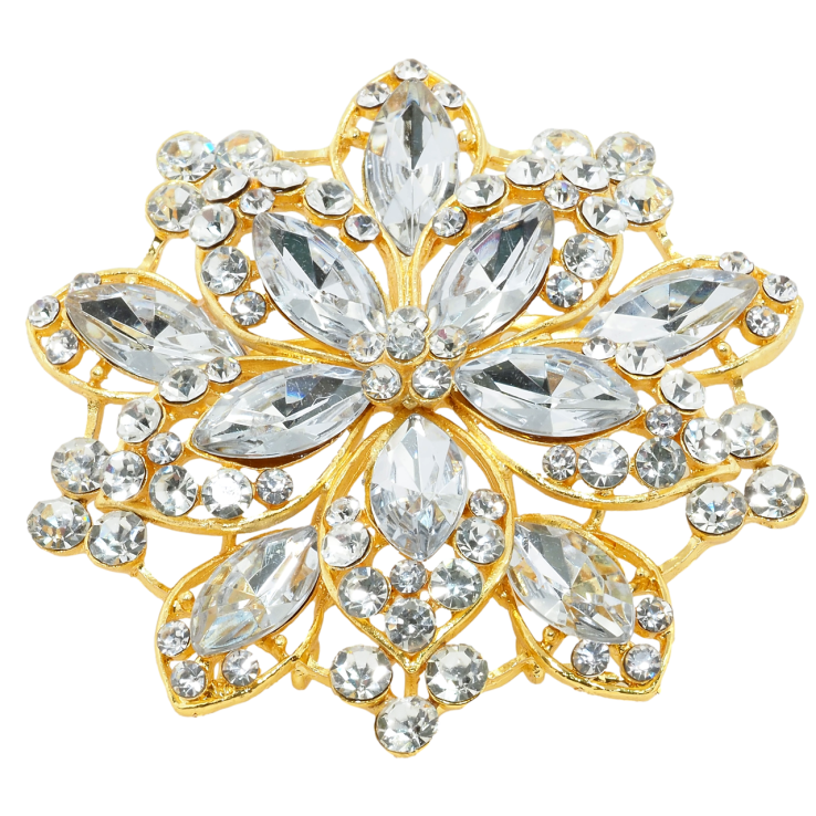 Брошка Декоративна квітка зі стразами фото №2 Брошка Декоративна квітка зі стразами фото №2