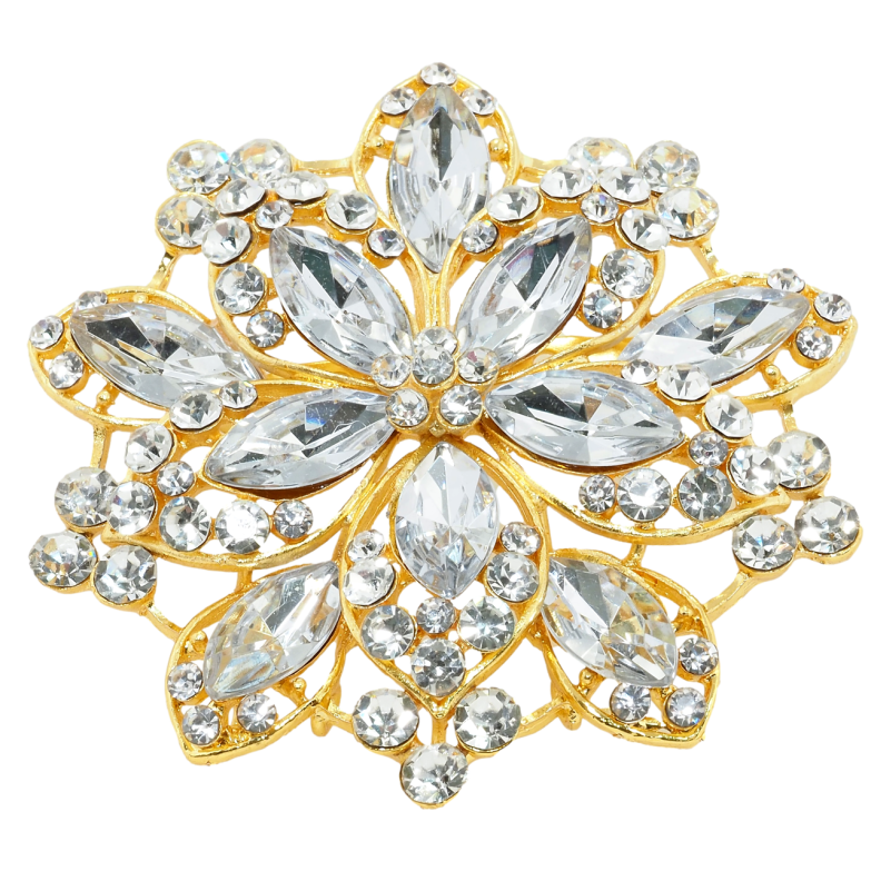 Брошь Декоративный цветок со стразами фото №1