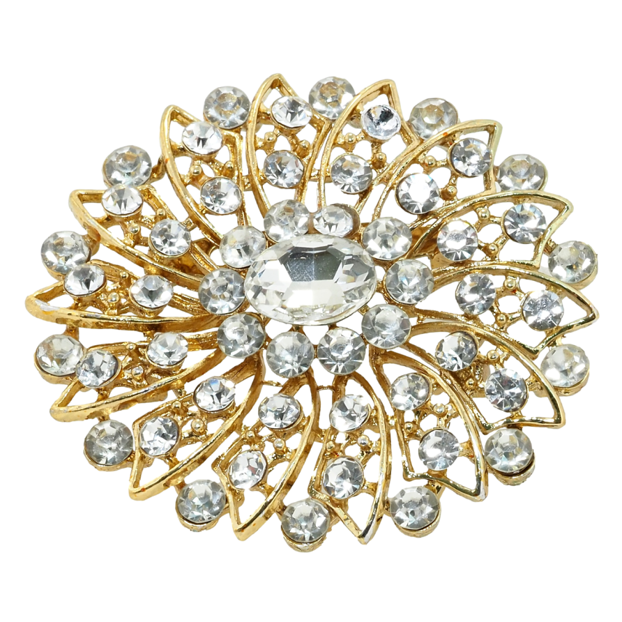 Брошь Декоративный цветок со стразами фото №1