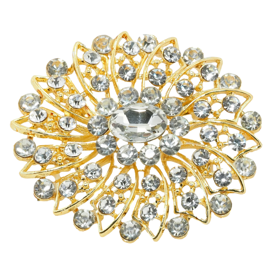 Брошка Декоративна квітка зі стразами фото №1 Брошка Декоративна квітка зі стразами фото №1